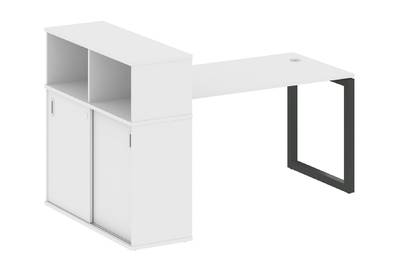 Письменный стол на О-образном м/к с опорным шкафом-купе Metal system quattro 50x50 50БО.РС-СШК-3.3