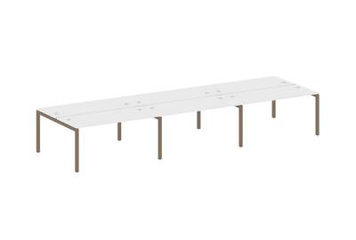 Бенч-стол на 6 раб.мест на П-образном м/к Metal system quattro 50x50 50БП.СМ-6.4