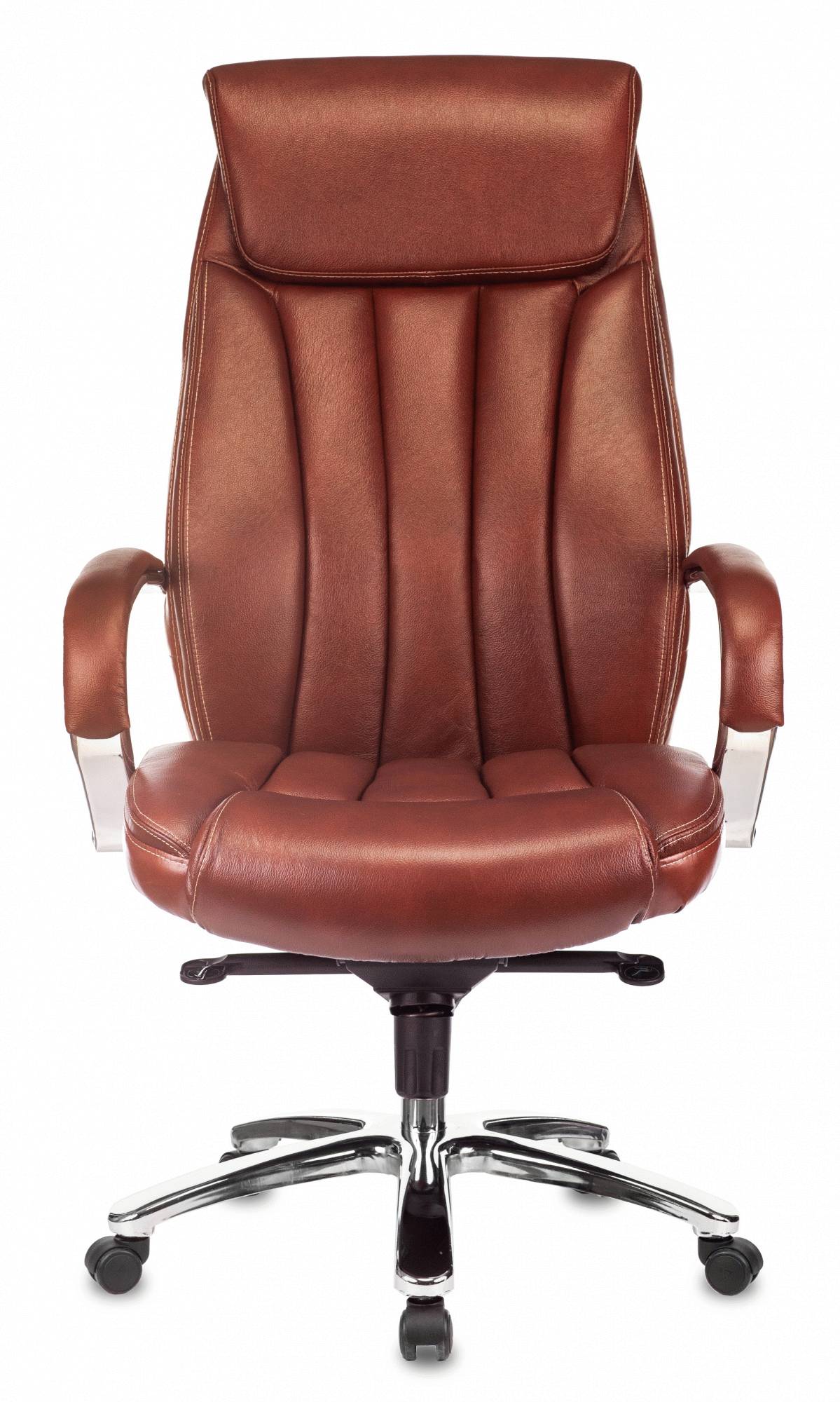 Кресло руководителя Бюрократ T-9922SL светло-коричневый Leather Eichel кожа крестов. металл хром