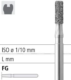 Боры стоматологические алмазные FG 835/011, зол., 6шт. ISO код 314109514011, арт: FG214/6 GB
