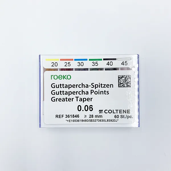 Штифты гуттаперчевые, Coltene, Greater Taper 0.6 #20-45, 60 шт