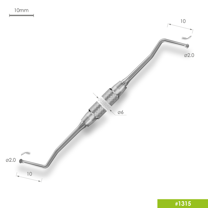 1315 Экскаватор двухугловой Ø2.0mm. Ручка Ø6мм