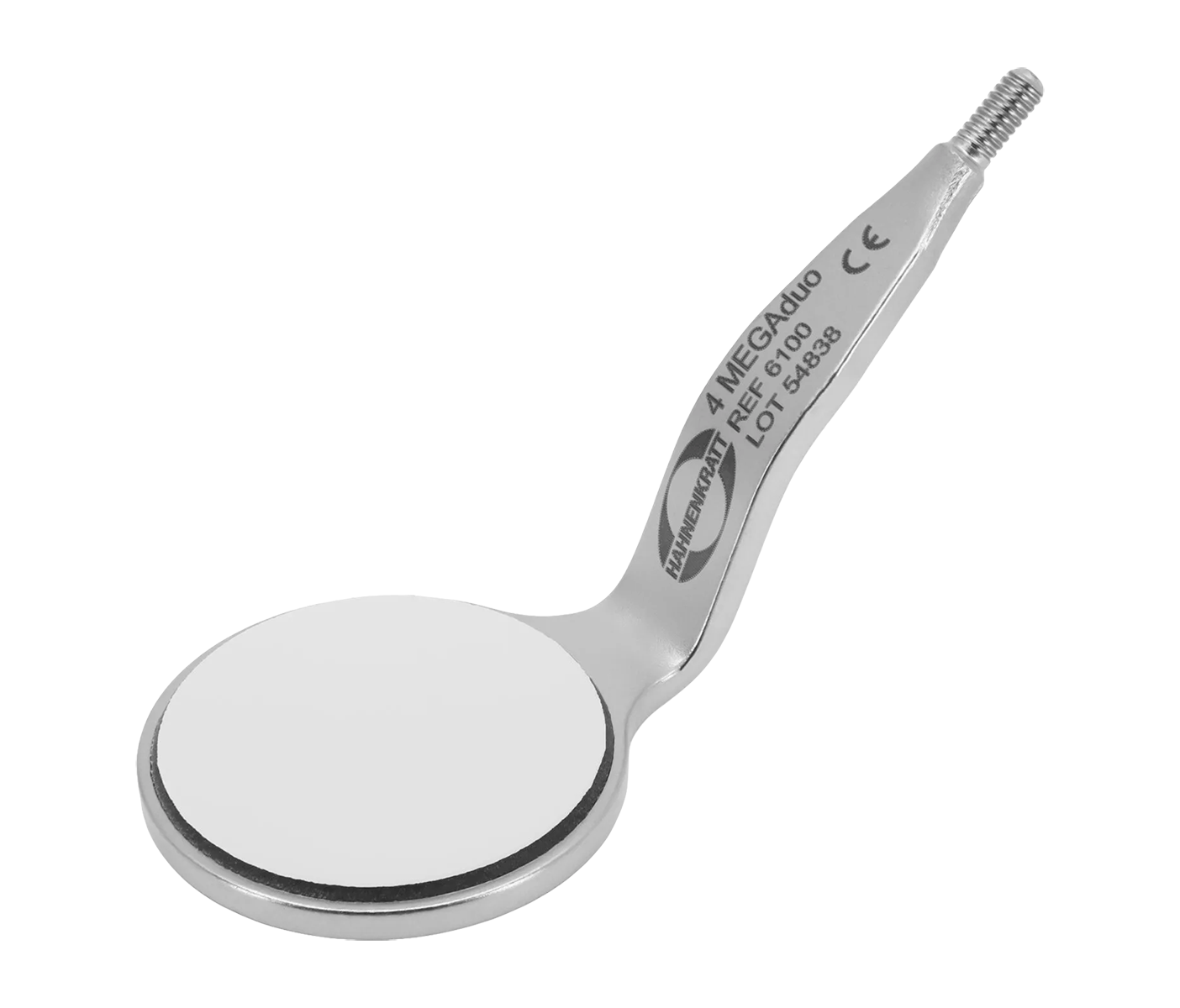 Hahnenkratt MEGAduo FS Rhodium - родиевое зеркало двухстороннее, без ручки, плоское, №4, диаметр 22 мм, 6 шт