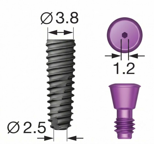 Имплантат, OSSTEM, TS III SOI Mini, D=3.5 мм, L=11.5 мм, ультра-гидрофильная поверхность