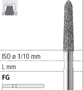 Боры стоматологические алмазные FG 878К/014, зел., 6шт. ISO код 314298534014, арт: FG181N/6 C