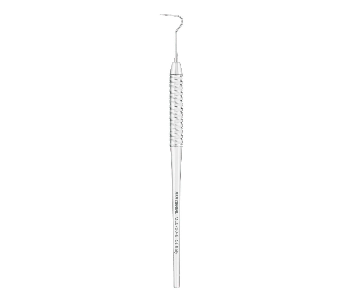 Asa Dental ML0700-8 - зонд N8 односторонний закругленный Leonardo с полой легкой ручкой