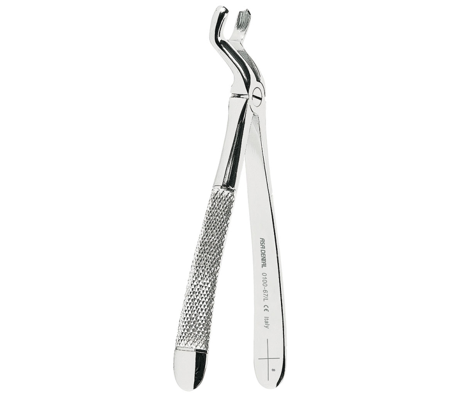 Asa Dental 0100-67/L - щипцы N67/L для восьмерок левые с зубчиками