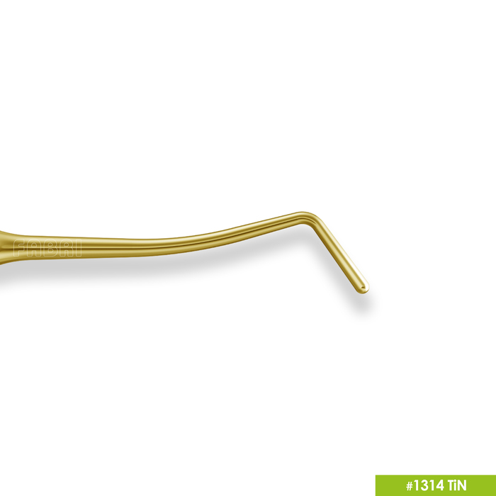 1314 TiN Удлиненная узкая гладилка с  штопфером Ø1.3mm. Ручка Ø6mm. Покрытие Gold