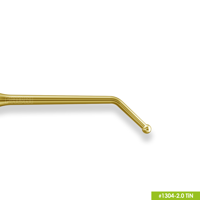 1304-2,0 TiN Удлиненная средняя гладилка с штопфером-шариком Ø2.0mm. Ручка Ø6mm. Покрытие Gold