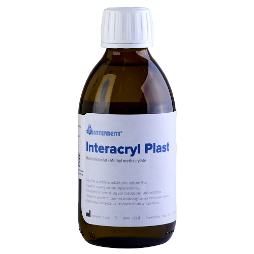 Жидкость для пластмассы по изготовления индивидуальных ложек INTERACRYL PLAST, для холодной полимеризации. Упаковка 250мл., арт: 1524
