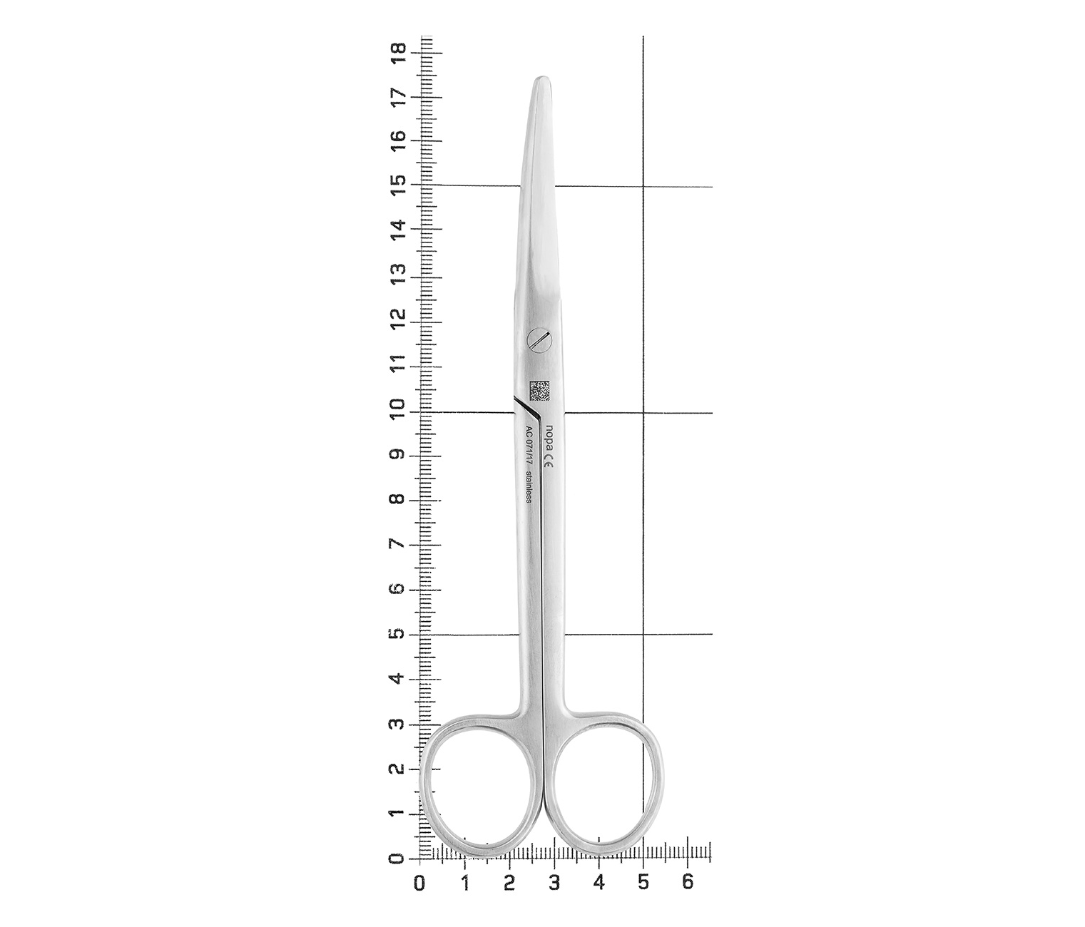 Nopa Instruments AC 071/17 - ножницы операционные MAYO, тупоконечные, изогнутые, 17 см