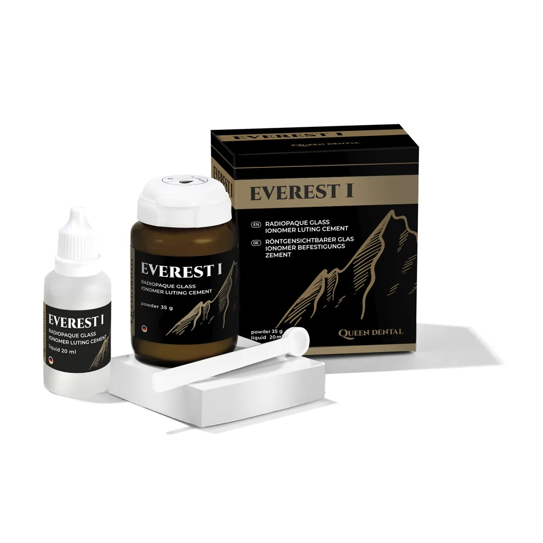 Стеклоиономерный цемент, Queen Dental, Эверест I, 35 г + 20 мл, GI2030EF000