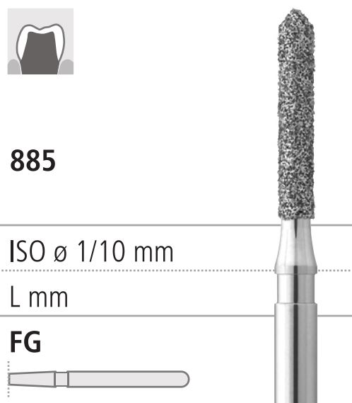 Боры стоматологические алмазные FG885/012, зел., 6шт. ISO код 314129534012, арт: FG124/6 C