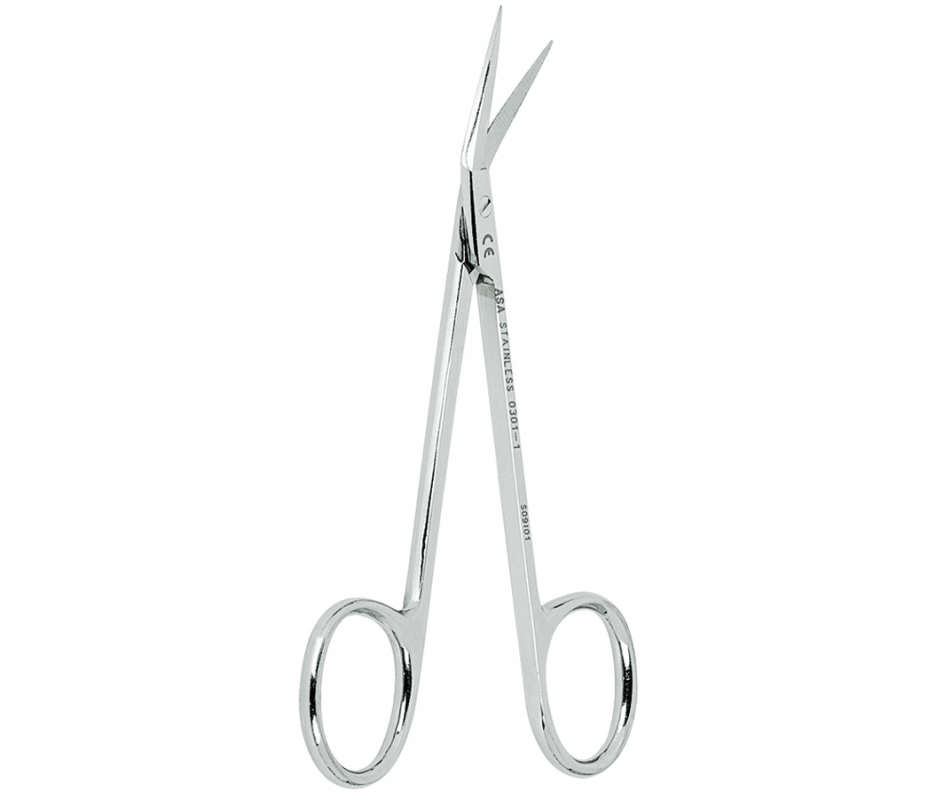 Asa Dental 0301-1 - ножницы для десны N1 изогнутые, 11,5 см