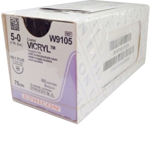 Нить хирургическая Ethicon Vicryl 5/0 45 см Обратно-режущая 24 мм