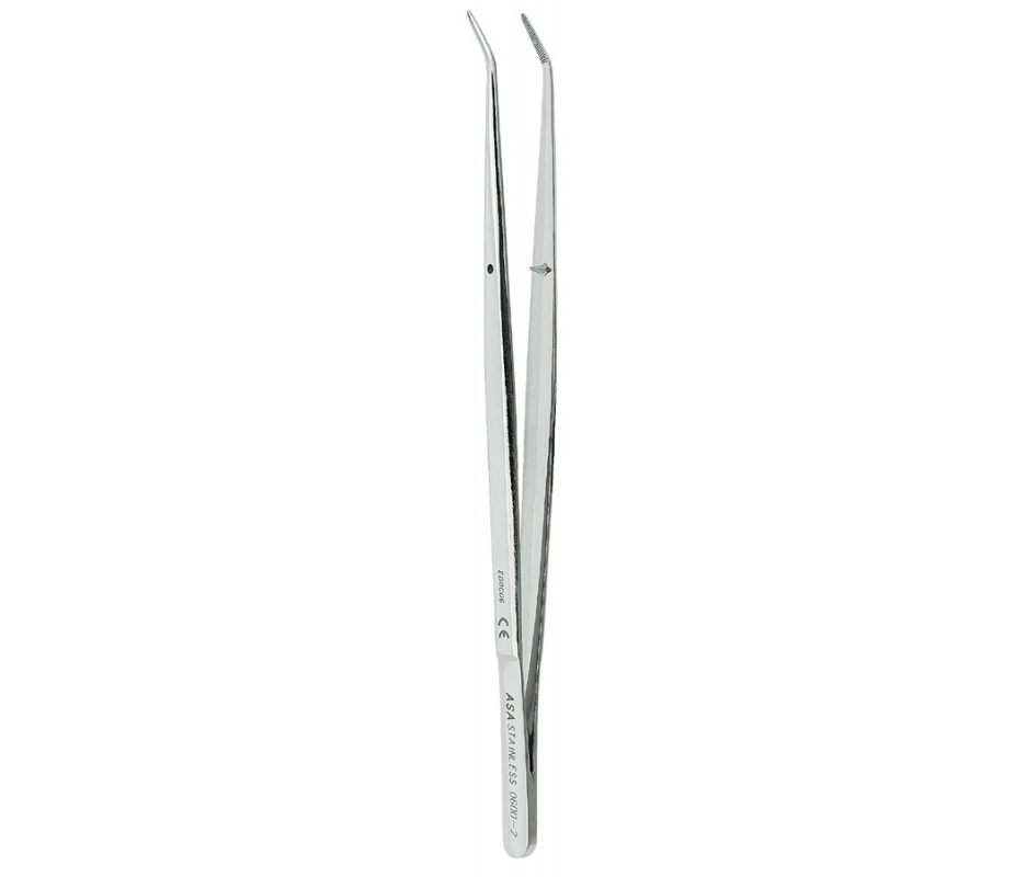 Asa Dental 0600-2 - пинцет анатомический изогнутый, 16 см