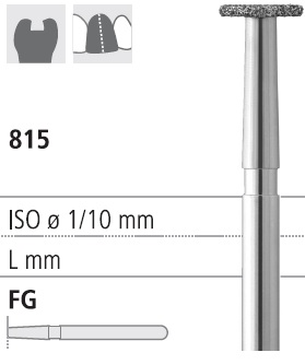Боры стоматологические алмазные FG 815/035, 6шт. ISO код 314040524035, арт: FG130/6