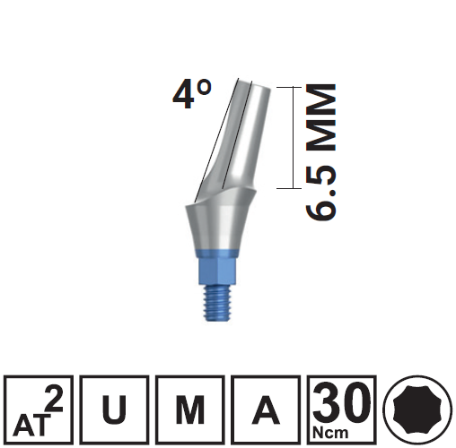 Абатмент угловой VEGA RV 15 грд., H6,5/GH2 мм, с винтом, арт: 18 10 55