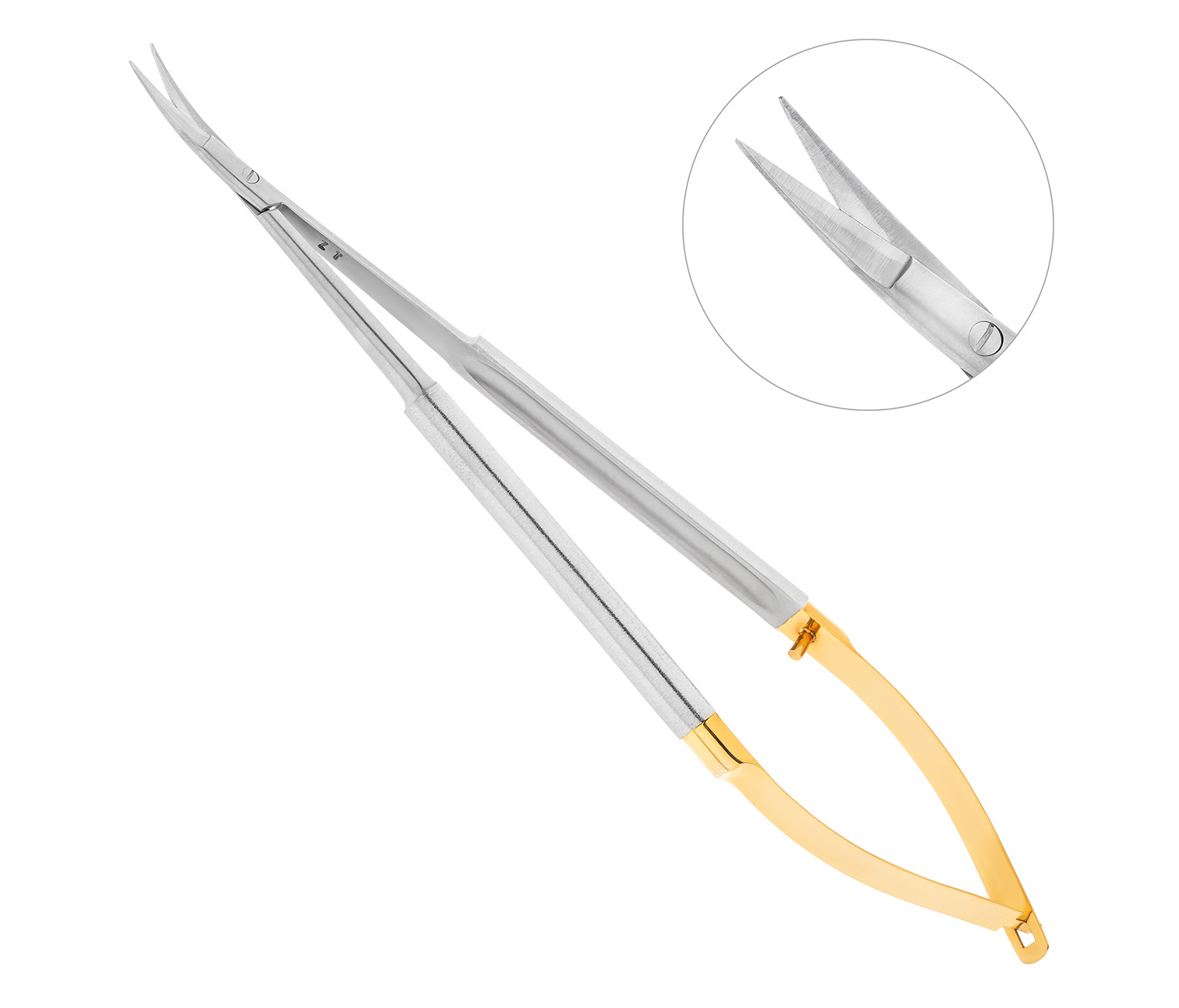 HLW 40-48B - ножницы хирургические изогнутые Micro Schere TC, 170 мм