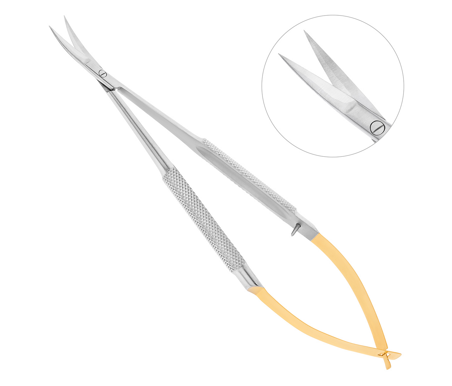 HLW 19-28TC - ножницы хирургические изогнутые Castroviejo-Gomel TC, 140 мм