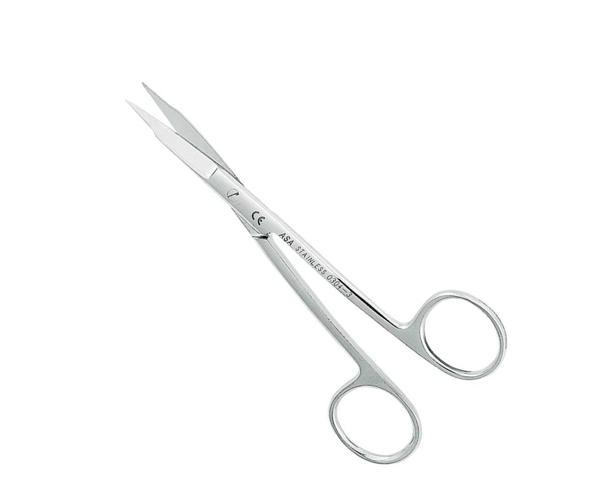 Asa Dental 0304-3 - ножницы для десны изогнутые, зубчики на одном лезвии, 13 см