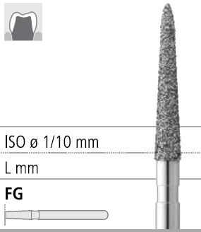 Боры стоматологические алмазные FG 879К/017, черный, 6шт. ISO код 314299544017, арт: FG192/6 СВ
