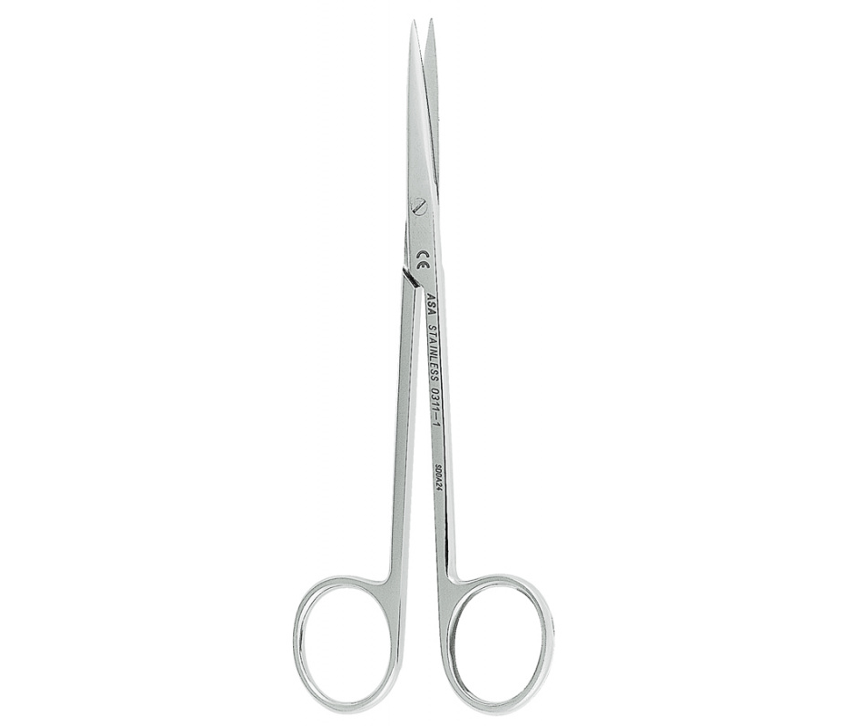 Asa Dental 0311-1 - ножницы для десны N1 прямые, зубчики на 1 лезвии, 14,5 см