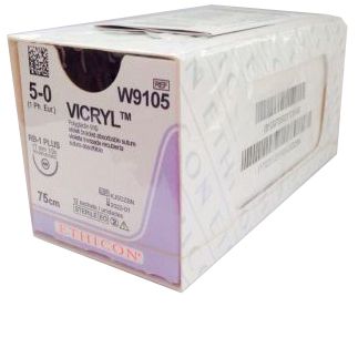 Нить хирургическая Ethicon Vicryl 5/0 75 см Колющая 17 мм