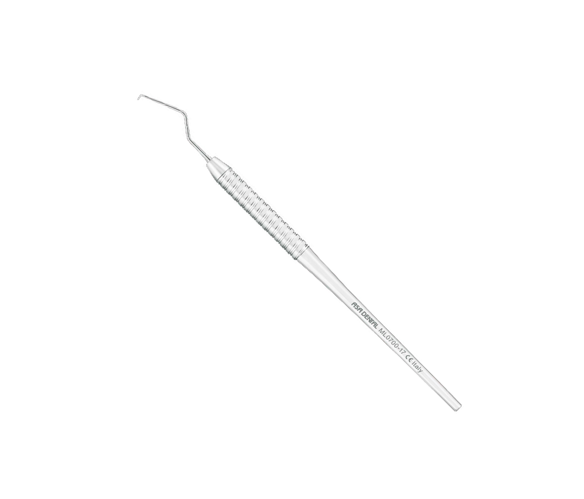 Asa Dental ML0700-17 - зонд N17 односторонний изогнутый в двух местах Leonardo с полой легкой ручкой