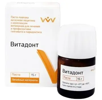 Витадонт - паста-повязка на основе лецитина для лечения и профилактики гингивита - 15 г (ВладМиВа)