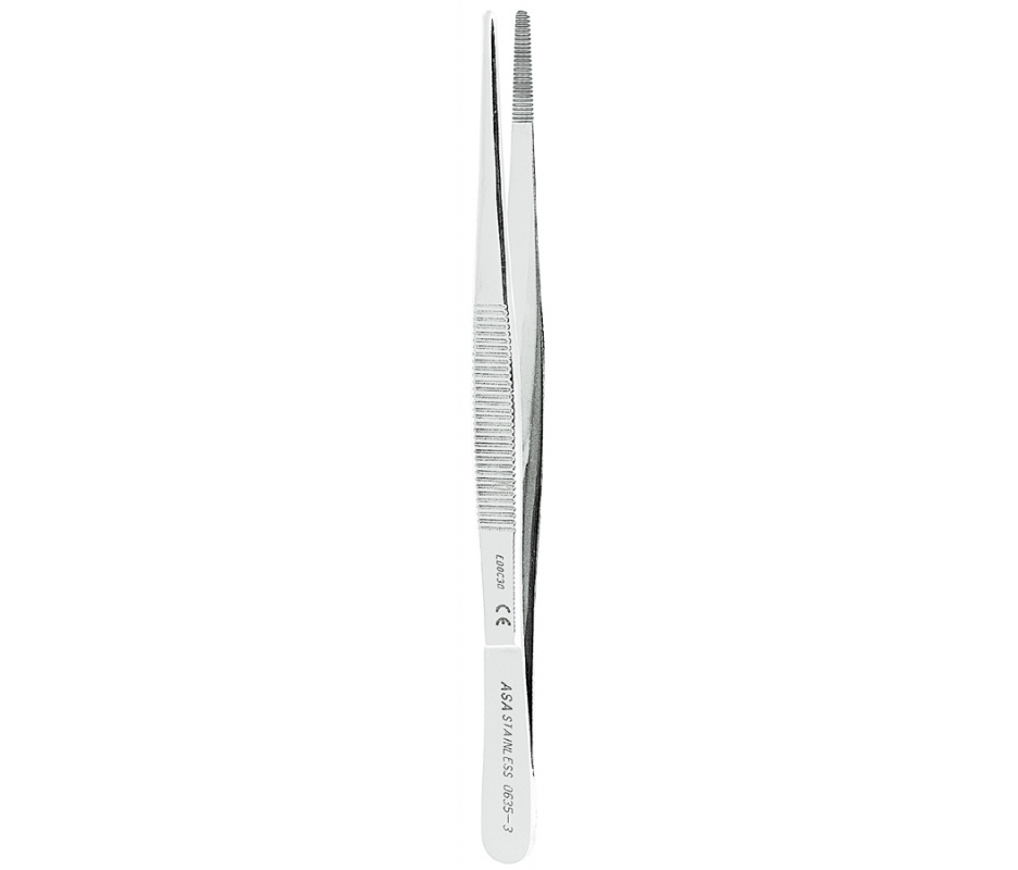 Asa Dental 0635-3 - пинцет анатомический прямой с рифлением, 15 см атравматичный