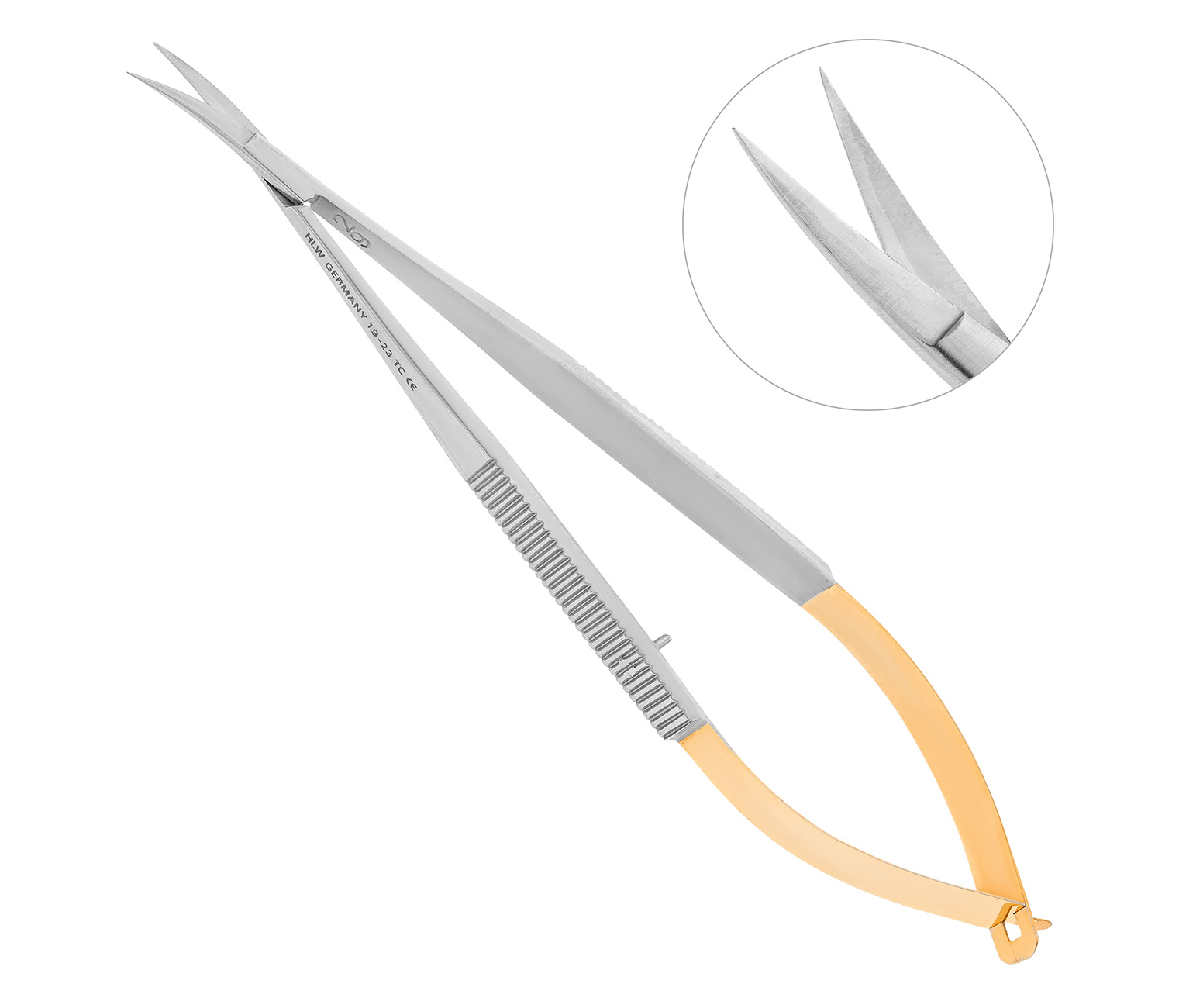 HLW 19-23TC - ножницы хирургические изогнутые Castroviejo TC, 140 мм
