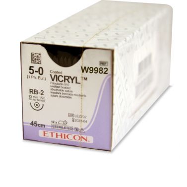 Нить хирургическая Ethicon Vicryl 5/0 45 см Колющая 13 мм
