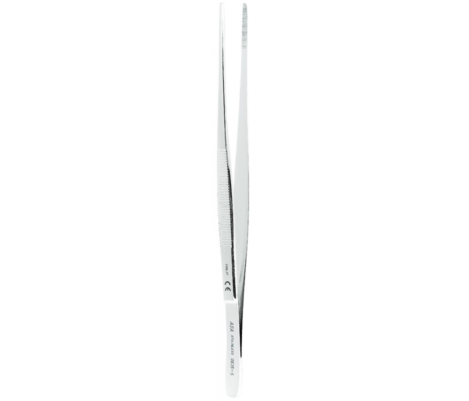 Asa Dental 0635-5 - пинцет анатомический прямой с рифлением, 20,5 см