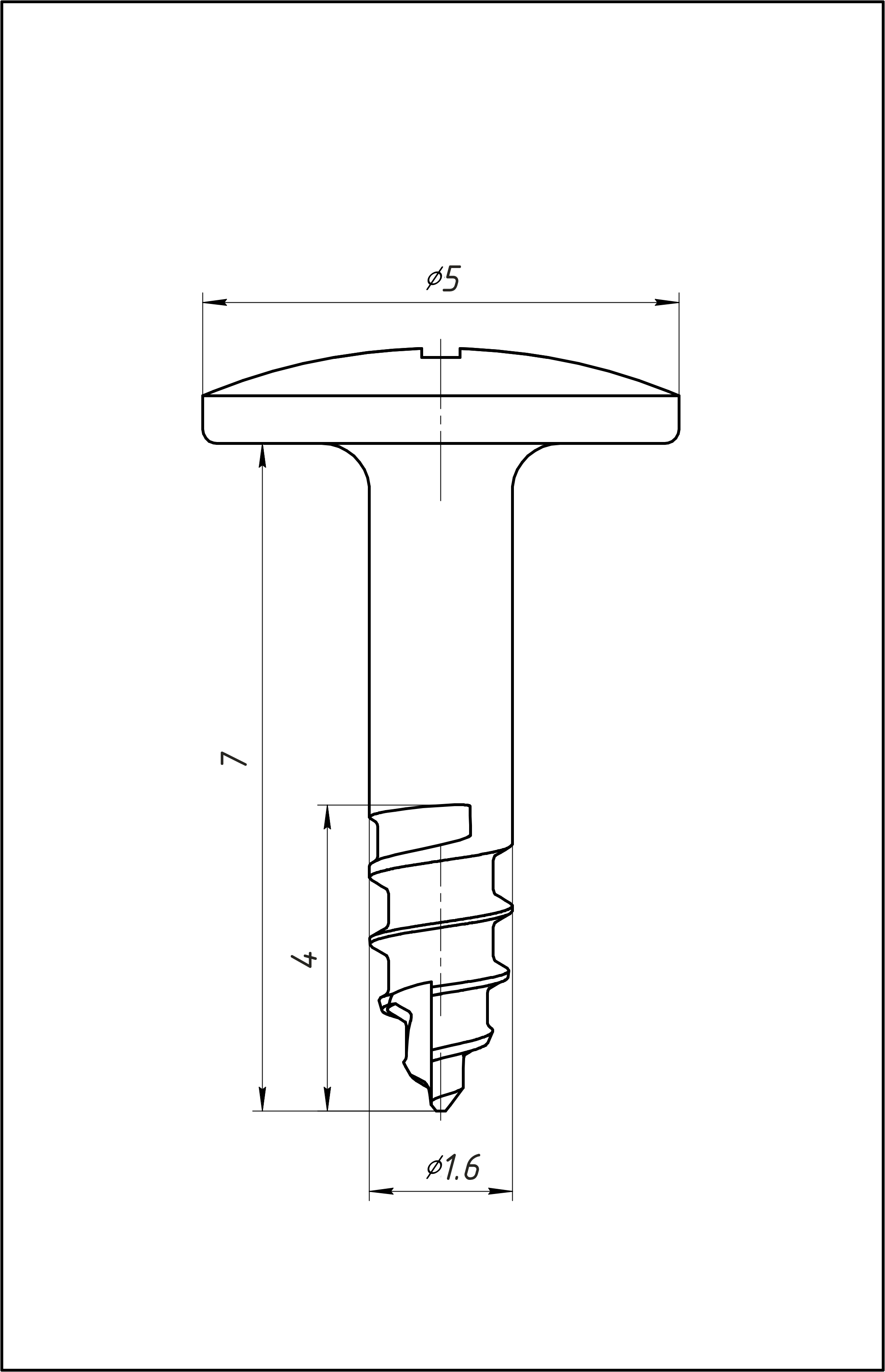 Винт хирургический, тентовый (опорный), длина 7 мм, 1 шт., арт: SWt-16-07