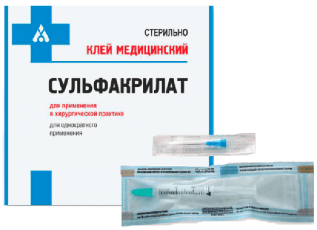 Клей медицинский «Сульфакрилат», шприц BD стерильный, 1 мл, ФНПЦ Алтай