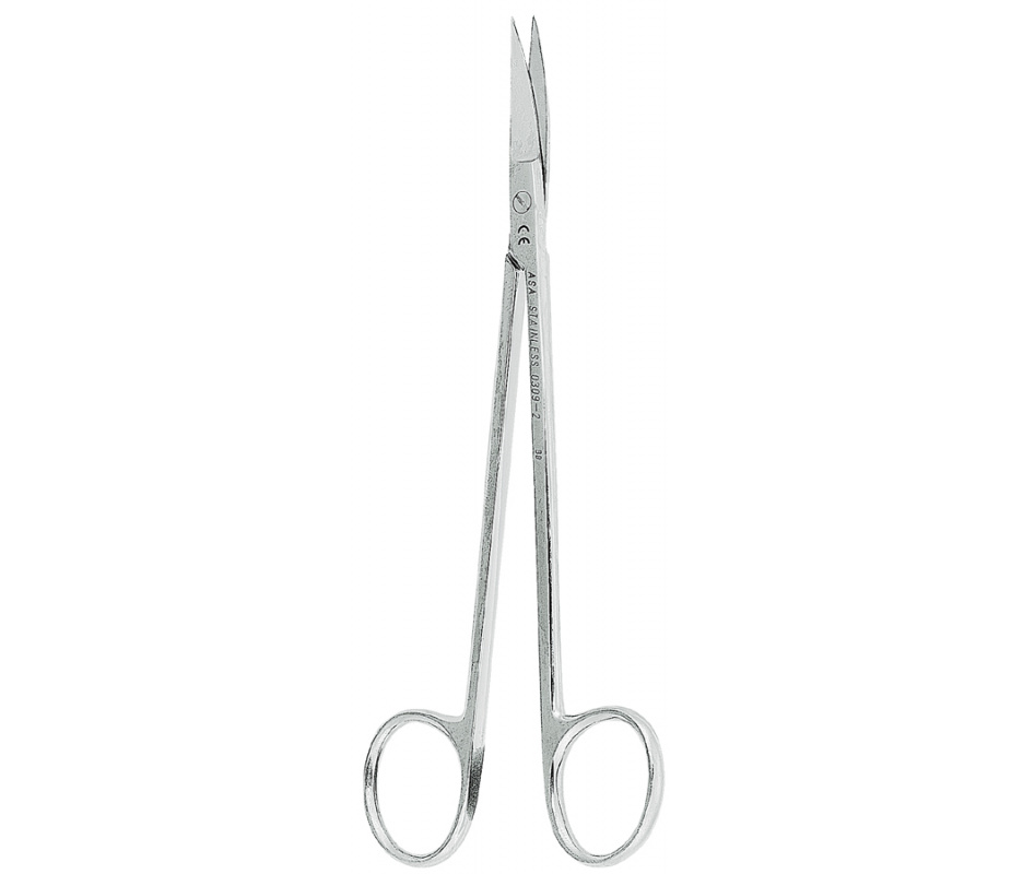 Asa Dental 0309-2 - ножницы для десны N2 изогнутые, 16 см
