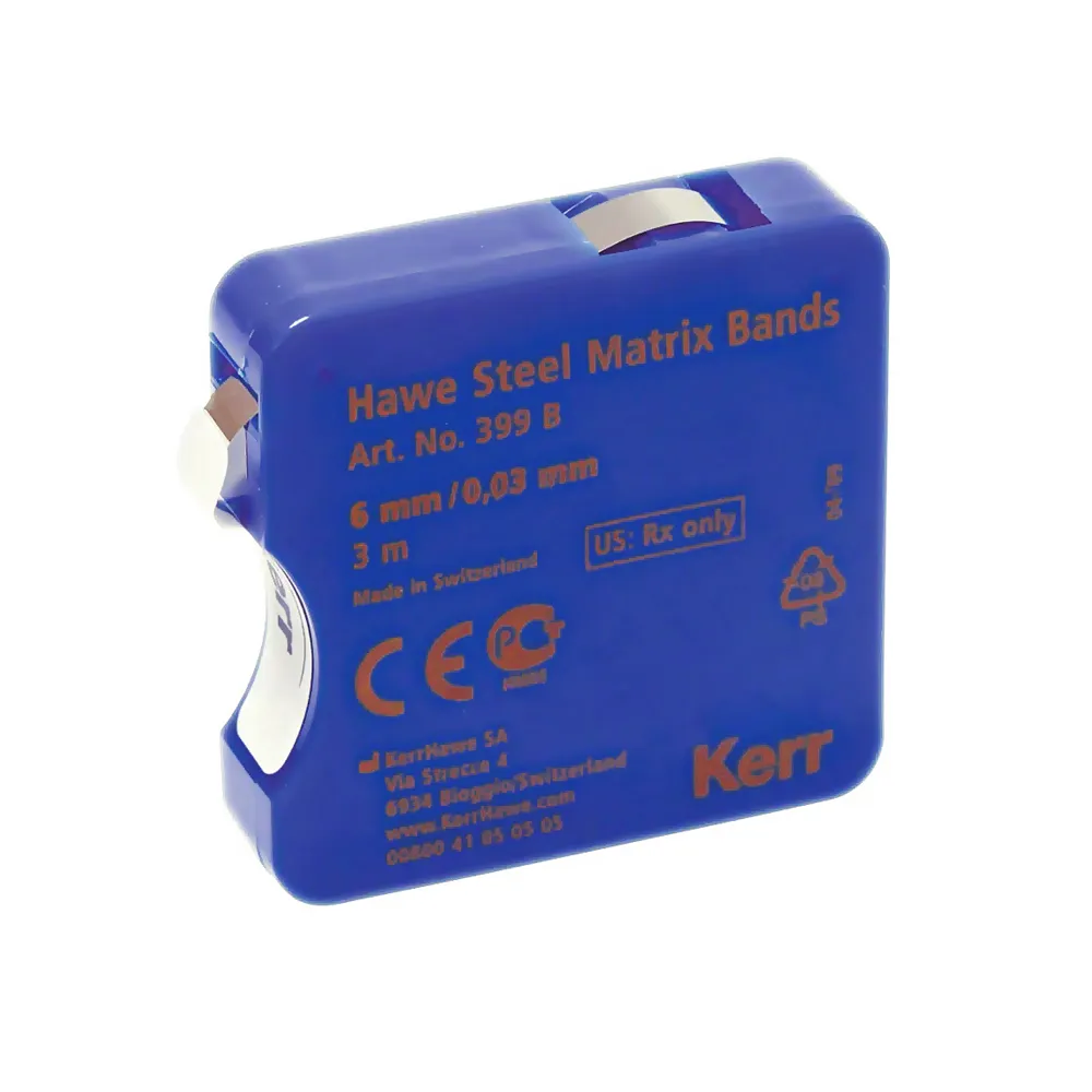 Матричная лента металлическая в диспенсере, Kerr, Hawe Steel Matrix Band, 6 мм, 0.03 мм, 399B