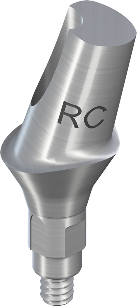 Угловой анатомический абатмент 15° RC 2 мм