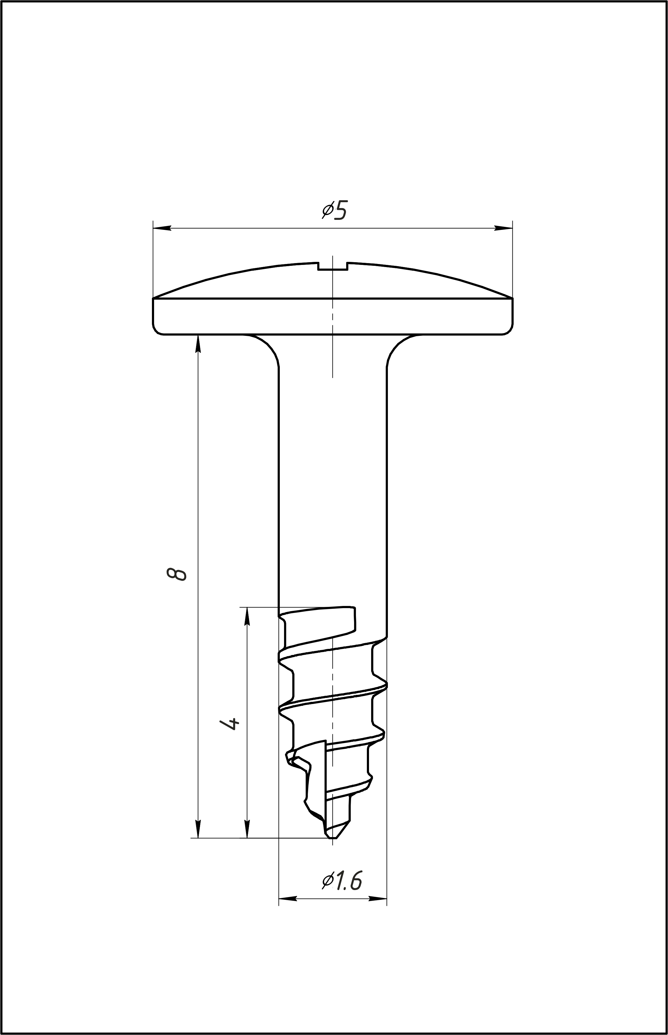 Винт хирургический тентовый (опорный), длина 8 мм, 1 шт., арт: SWt-16-08