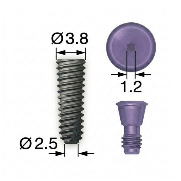 Имплантат, OSSTEM, TS III SA Mini, D=3.5 мм, L=18.0 мм, с адаптером и винт-заглушкой
