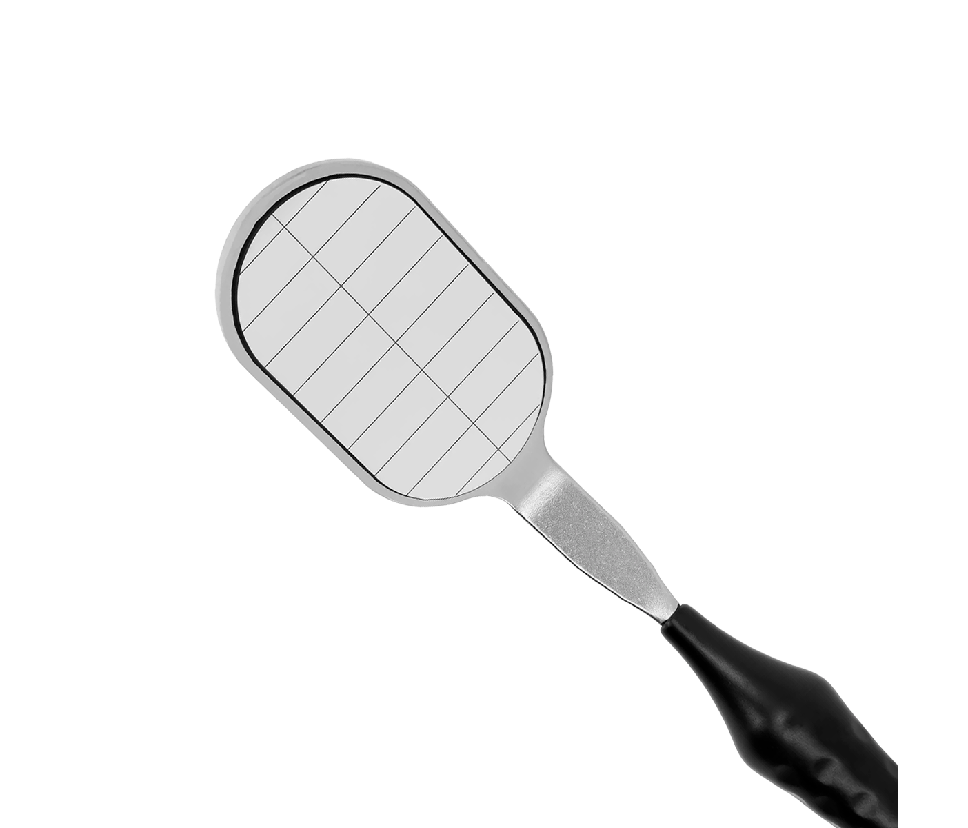 Hahnenkratt MEGA Parallelometer FS Rhodium - родиевое зеркало с параллельными насечками, без ручки, 22x37 мм