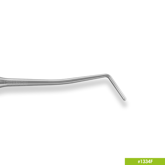 1334F TiN Удлиненная узкая гладилка с цилиндрическим штопфером Ø1.0mm. Эргономичная ручка Ø10mm. Покрытие Gold