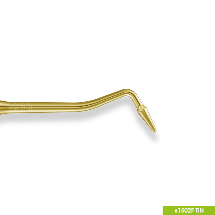 1502F TiN Средняя  гладилка с  конусовидным штопфером Ø0.9mm. Эргономичная ручка Ø10mm. Покрытие Gold