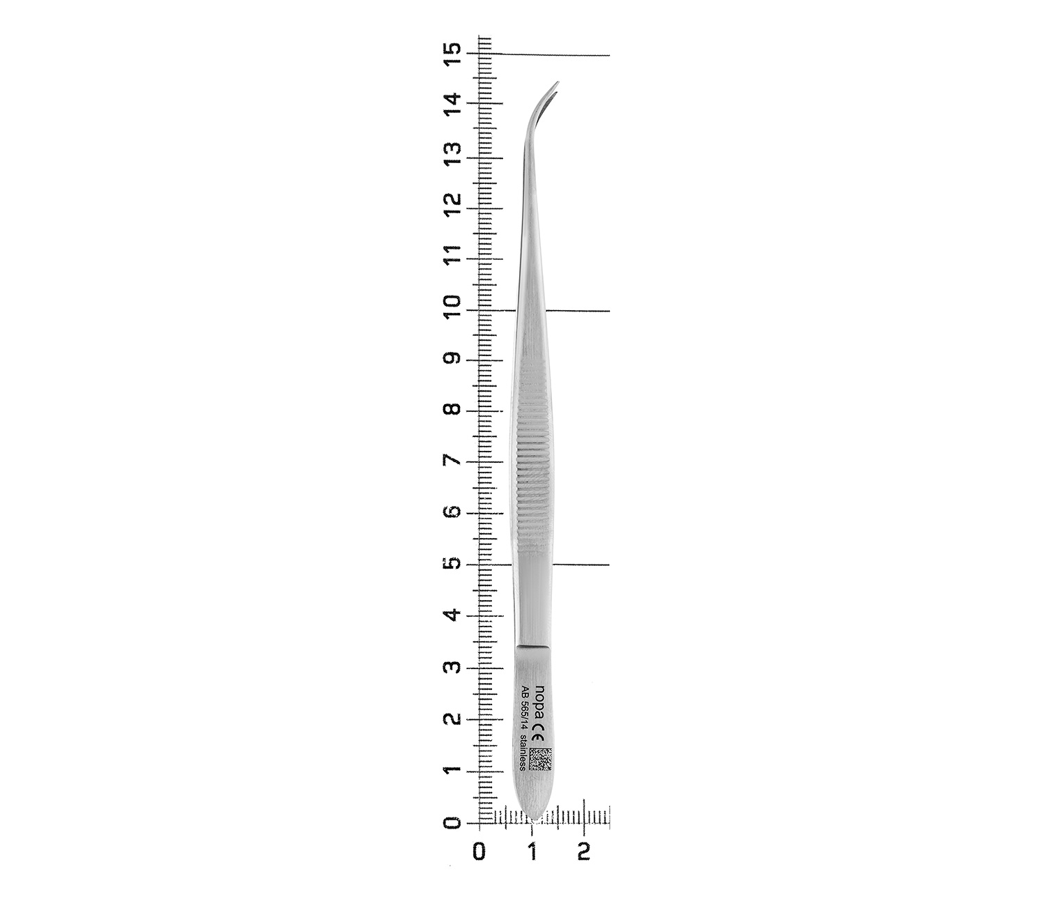 Nopa Instruments AB 565/14 - пинцет для удаления осколков гладкий, изогнутый, 14,5 см