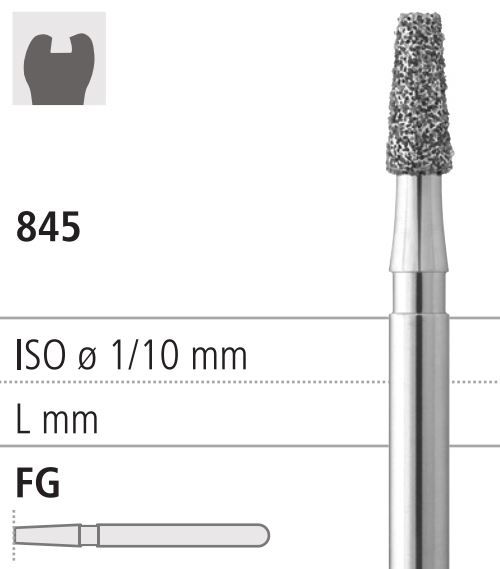 Боры стоматологические алмазные FG 845/016, зеленый, 6шт. ISO код 314170534016., арт: FG228/6 C