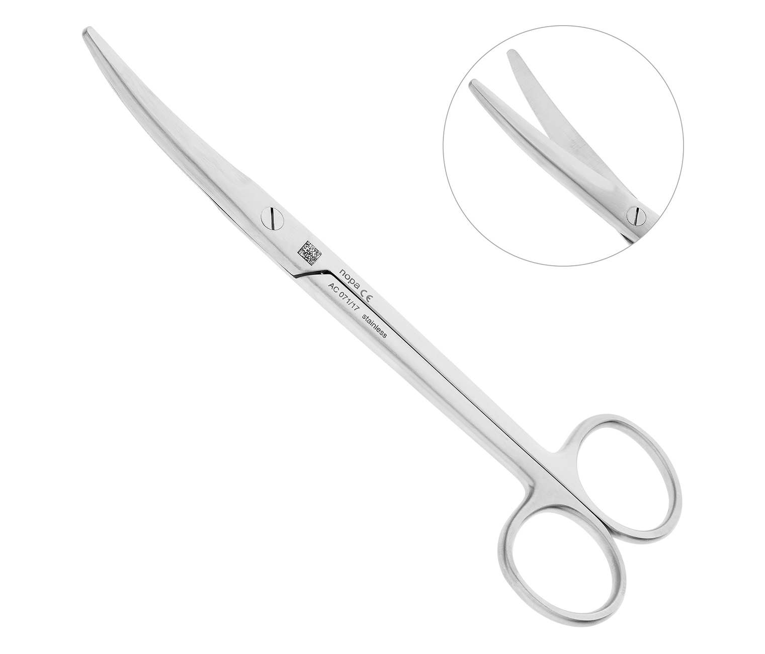 Nopa Instruments AC 071/17 - ножницы операционные MAYO, тупоконечные, изогнутые, 17 см