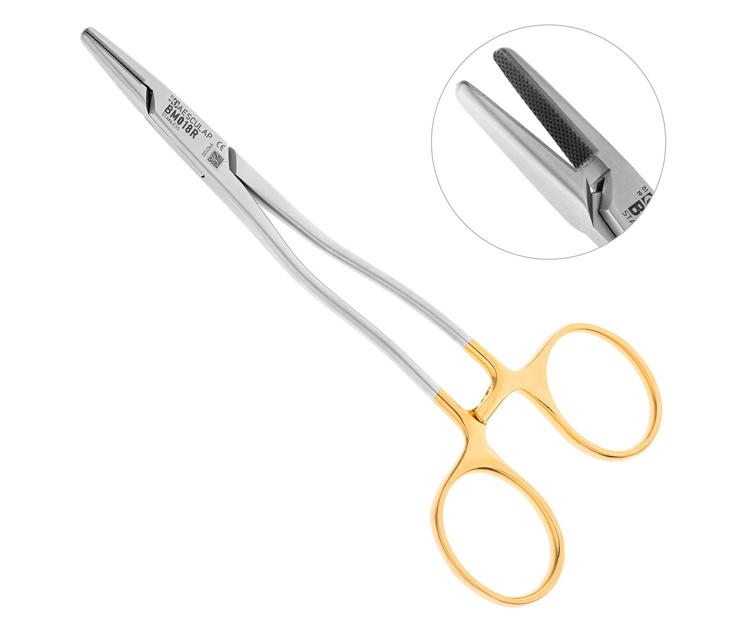 Aesculap BM018R - иглодержатель по KILNER, длина 135 мм, изогнутый
