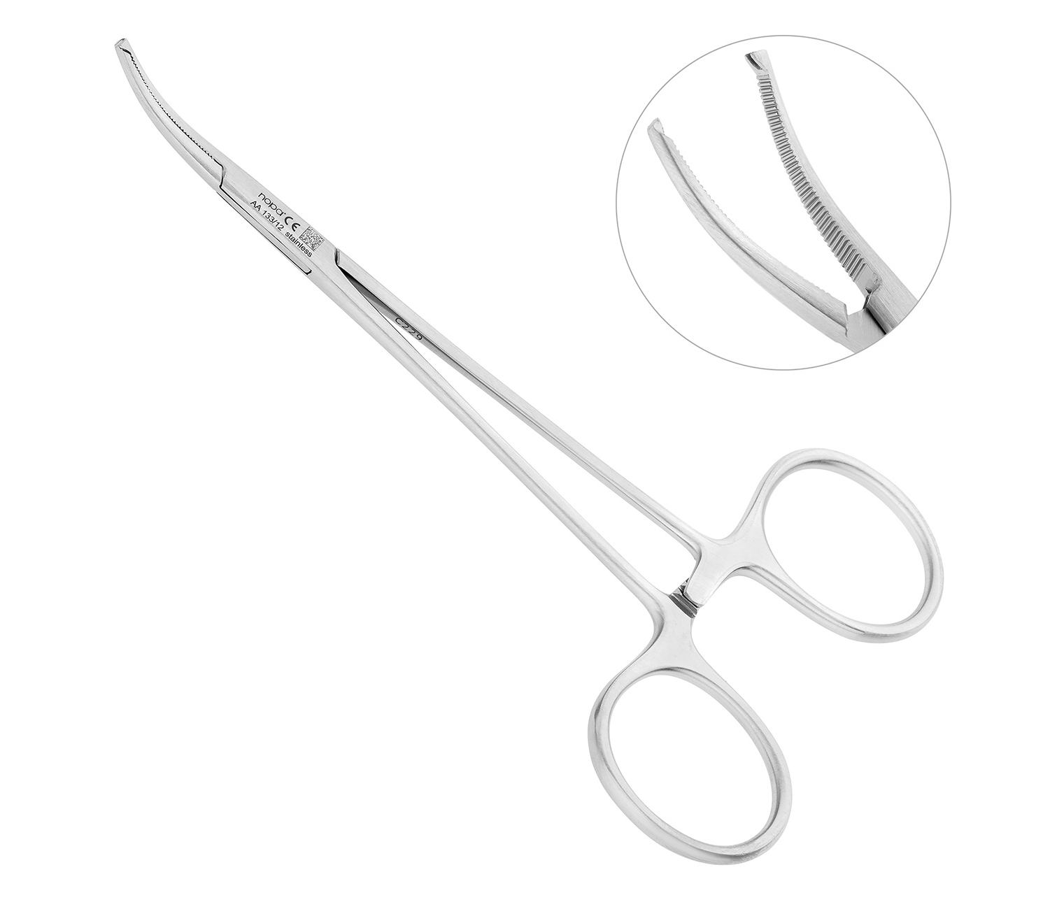 Nopa Instruments AA 133/12 - щипцы для артерии MICRO-MOSQUITO хирургические, изогнутые, 12 см