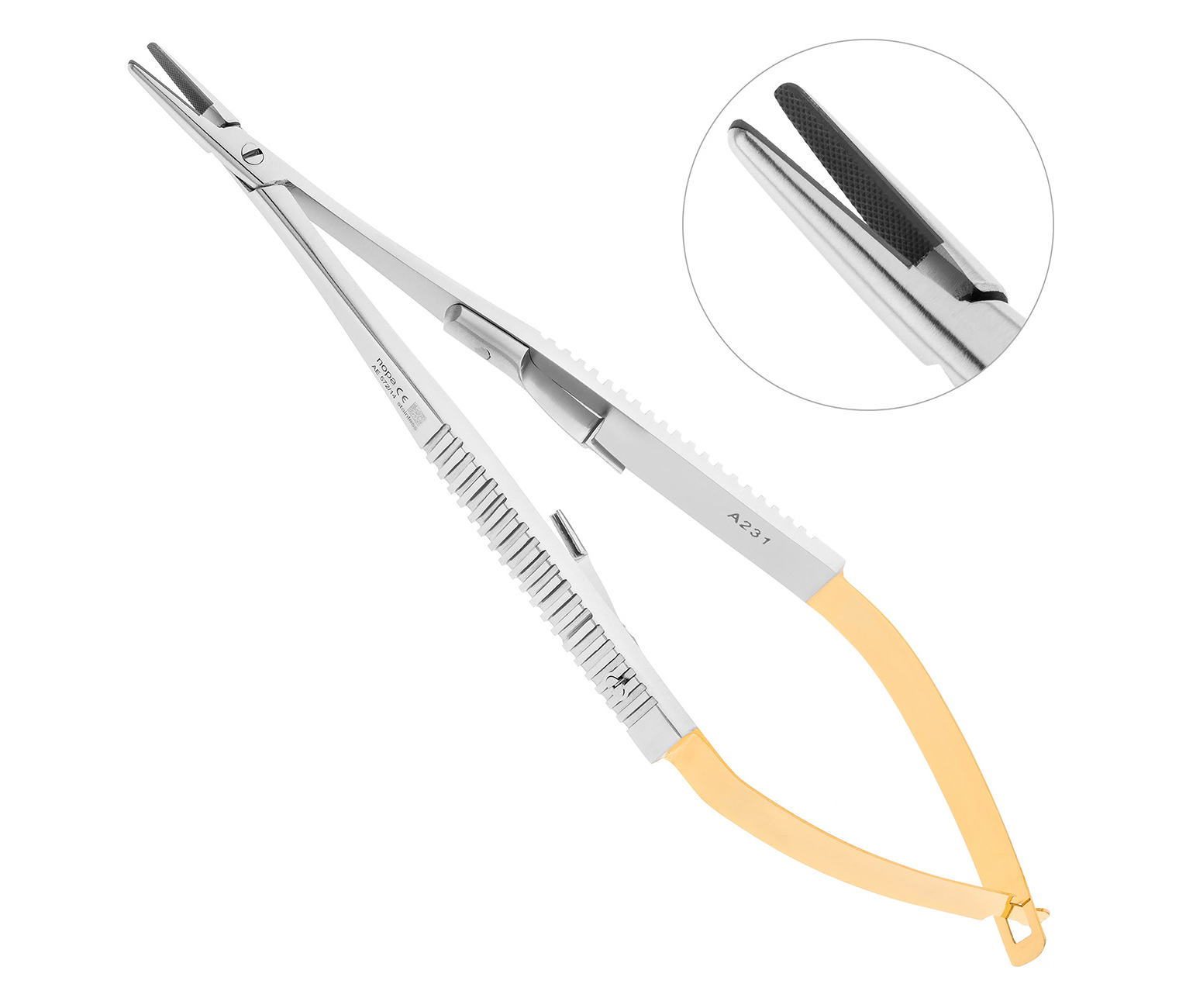 Nopa Instruments AE 572/14 - микроиглодержатель TUC CASTROVIEJO прямой, 14 см